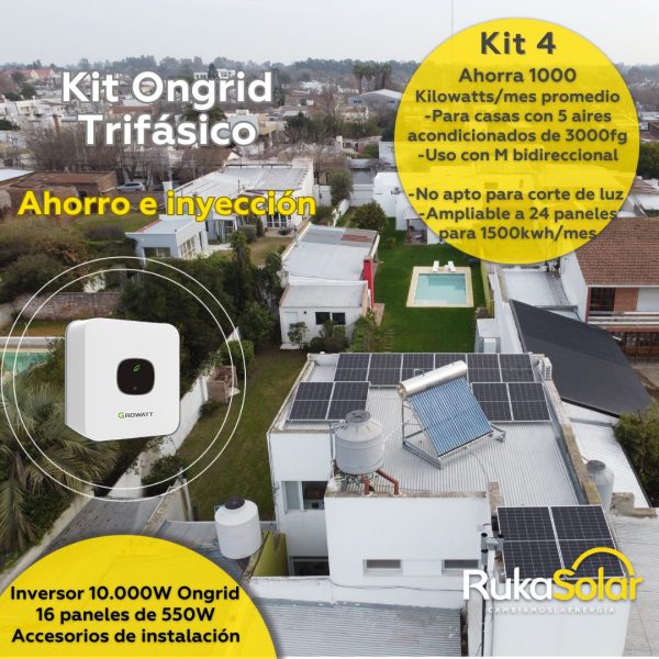 Kits de paneles solares con conexión a red externa Trifásica (Ongrid) - Imagen 5