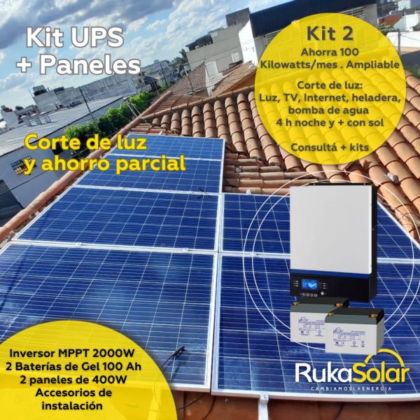 Kits UPS Solar para Ahorro por autoconsumo hasta 30 % y cortes de luz (S/Inyección a red) - Imagen 2