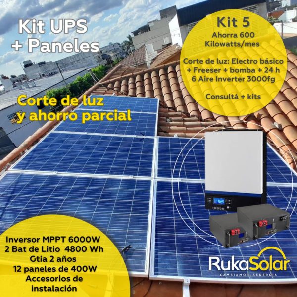Kits UPS Solar para Ahorro por autoconsumo hasta 30 % y cortes de luz (S/Inyección a red) - Imagen 10